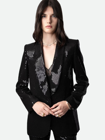 Veste Vive Sequins blazer noir femme