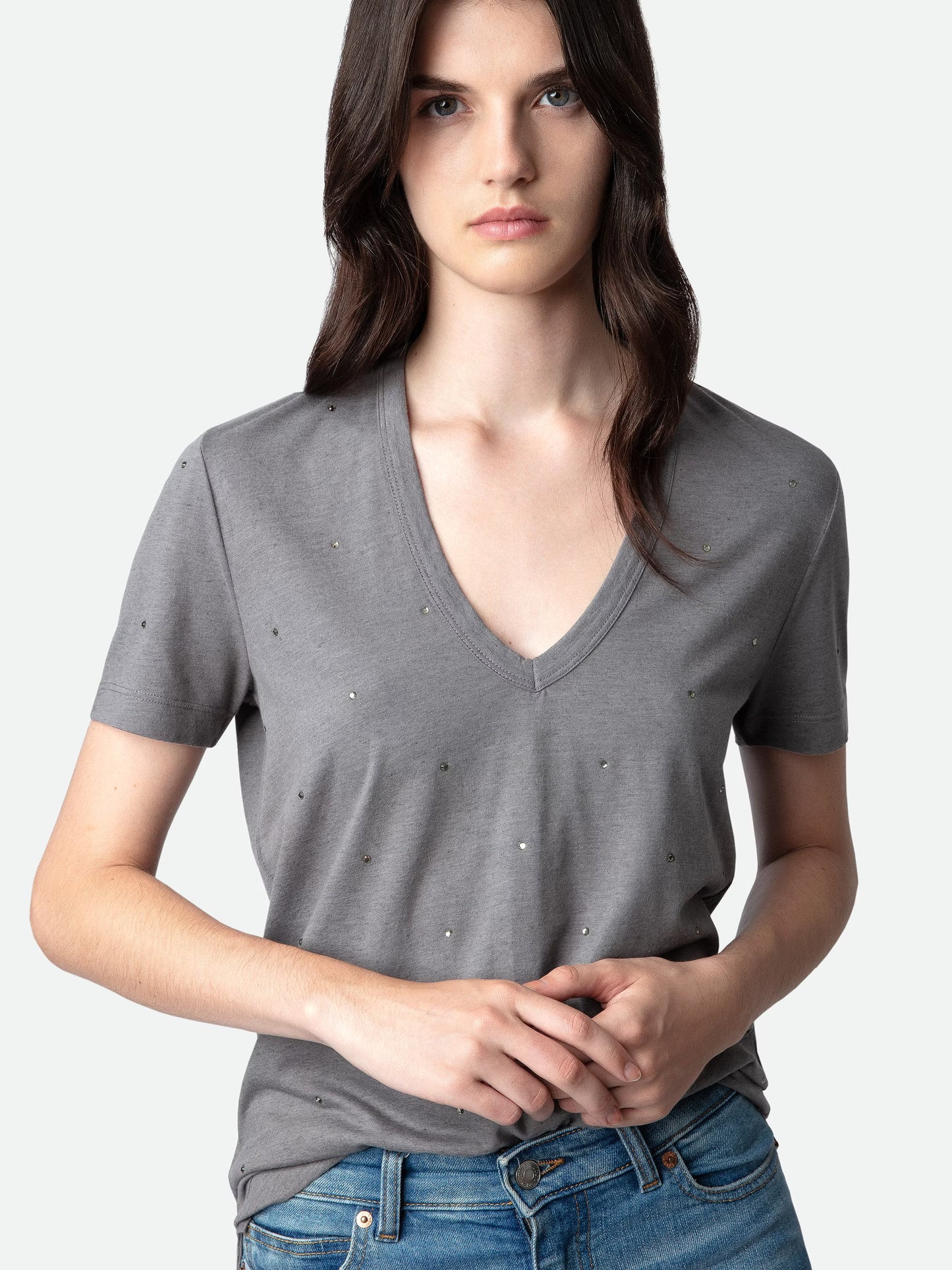T-shirt Wassa Strass t-shirt gris femme