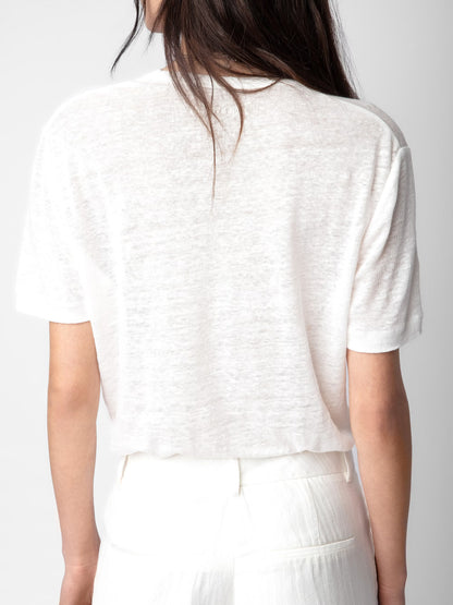 T-shirt Wassa Lin t-shirt blanc femme