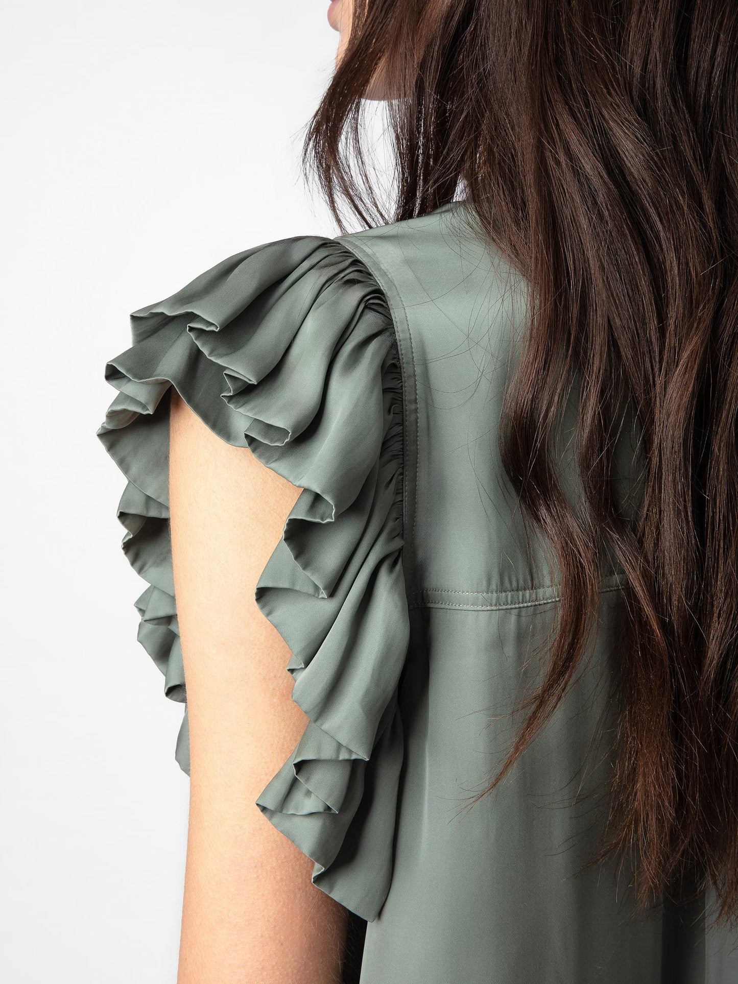 Top Tiza Satin haut gris femme