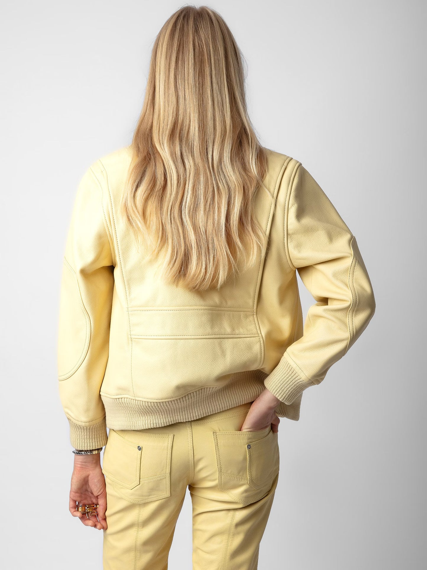Blouson Kaia Cuir blouson jaune femme