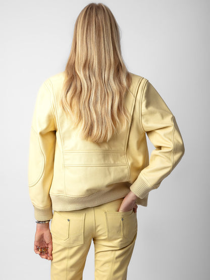 Blouson Kaia Cuir blouson jaune femme