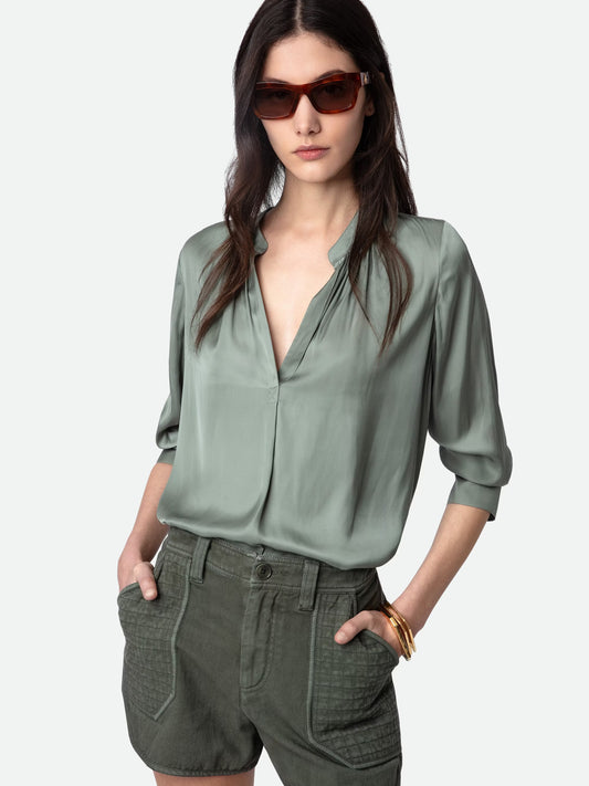 Blouse Tink chemise gris femme