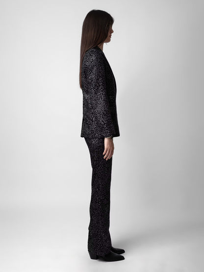 Veste Venus Velours blazer noir femme