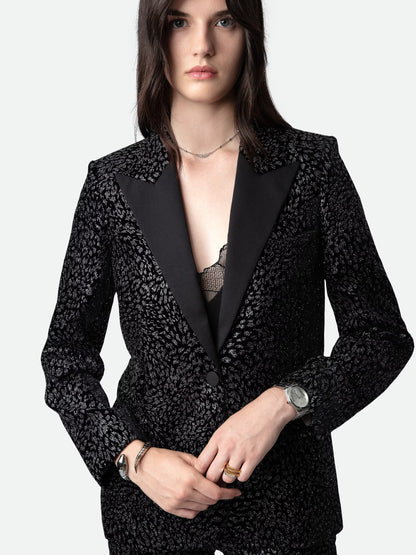 Veste Venus Velours blazer noir femme