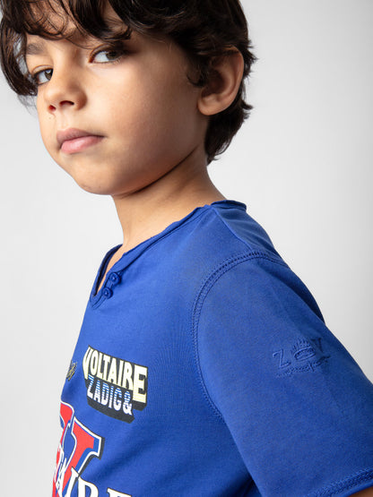 T-shirt Boxer Garçon t-shirt bleu Garçon