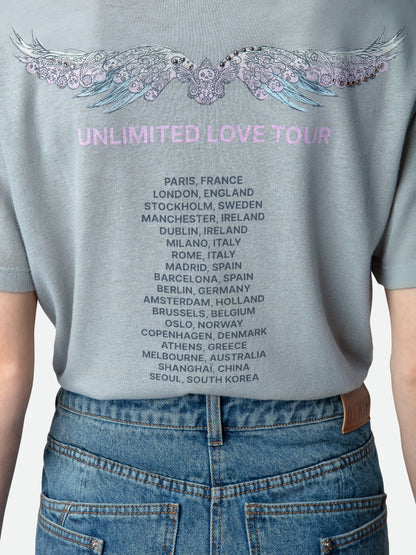 T-shirt Marta Concert Strass t-shirt gris femme