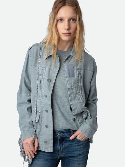 Veste Kid Lin blouson bleu femme