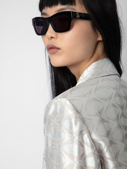 Blazer Vicka Wings Jacquard blazer beige femme