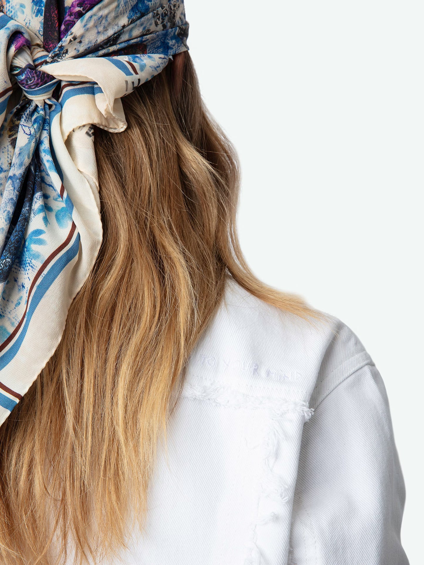 Veste Kaely Denim blouson blanc femme