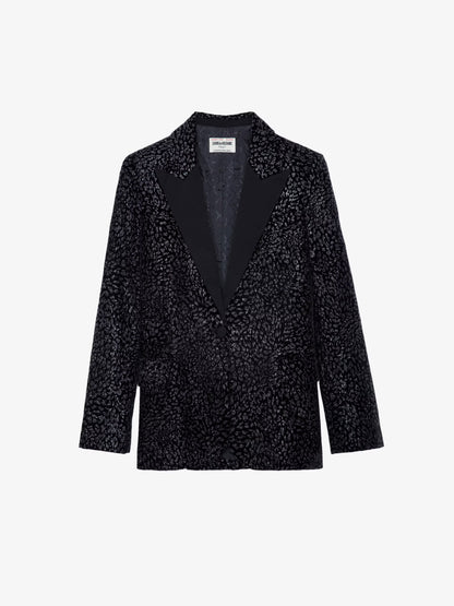 Veste Venus Velours blazer noir femme