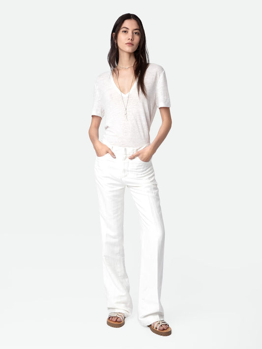 T-shirt Wassa Lin t-shirt blanc femme