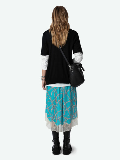 Jupe Joslin Soie jupe bleu femme