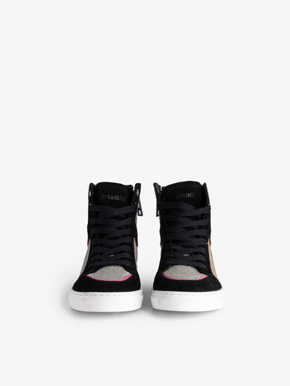 Sneakers Montantes ZV1747 High Flash Fille baskets noir fille