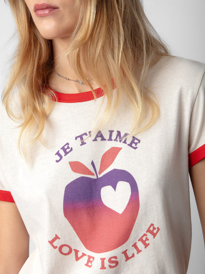 T-shirt Walk Love Is Life t-shirt rose femme