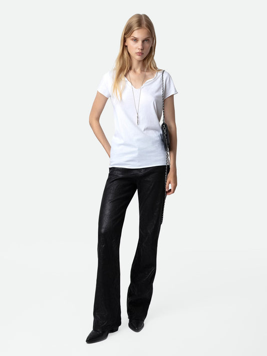 T-shirt Tunisien Amour Strass tunisien blanc femme