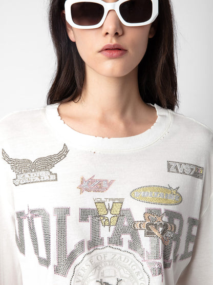 T-shirt Iona Voltaire Strass t-shirt blanc femme