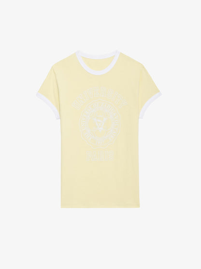 T-shirt Walk University t-shirt jaune femme