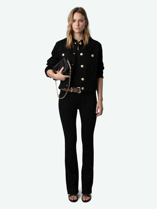 Veste Kaely Denim blouson noir femme