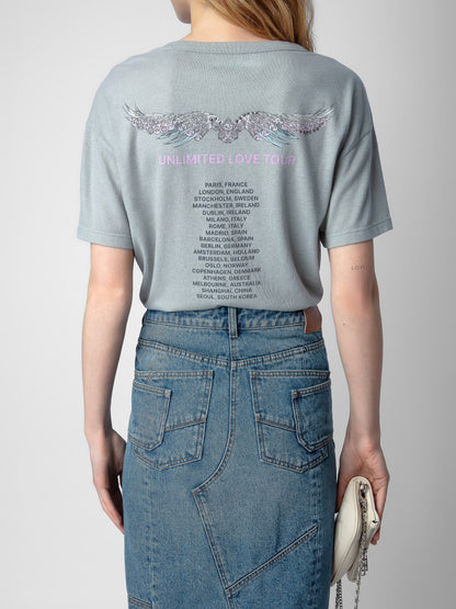 T-shirt Marta Concert Strass t-shirt gris femme