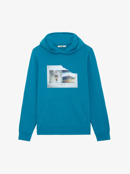 Sweatshirt Sanchi Photoprint sweatshirt bleu homme