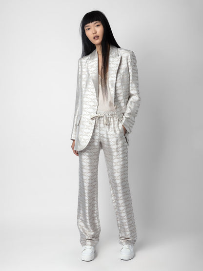 Blazer Vicka Wings Jacquard blazer beige femme