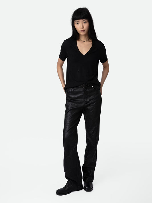 T-shirt Wassa Strass t-shirt noir femme