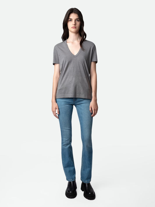 T-shirt Wassa Strass t-shirt gris femme