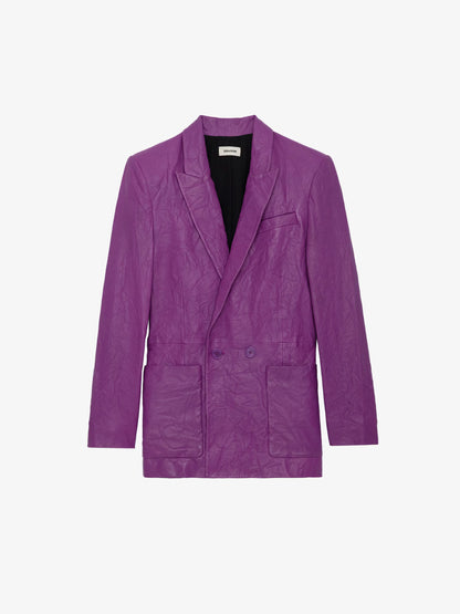 Blazer Visko Cuir Froissé blazer violet femme