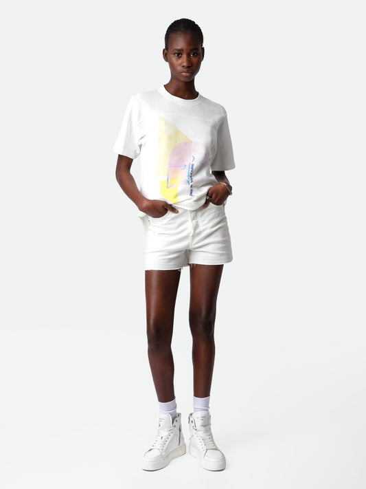 T-shirt Bow t-shirt blanc femme