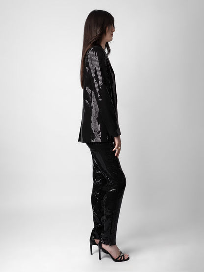 Veste Vive Sequins blazer noir femme
