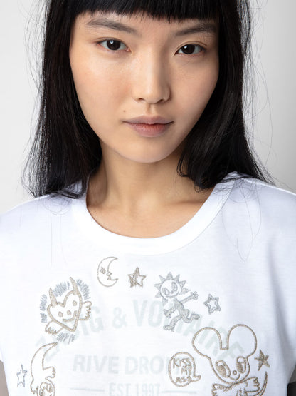 T-shirt Woop Blason t-shirt blanc femme