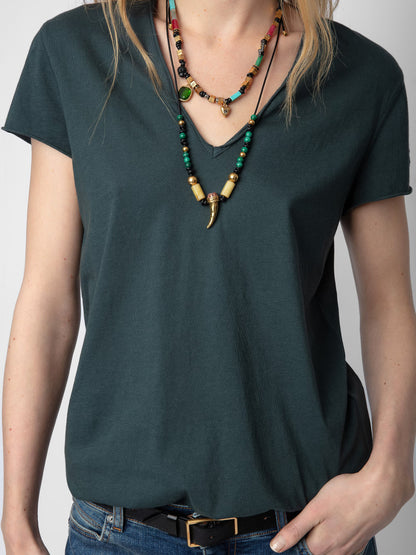 T-shirt Story Fishnet t-shirt gris femme