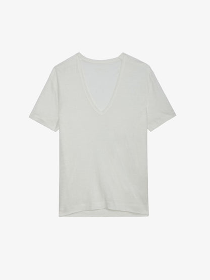 T-shirt Wassa Lin t-shirt blanc femme