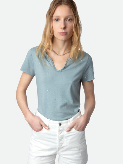 Tunisien Strass tunisien bleu femme