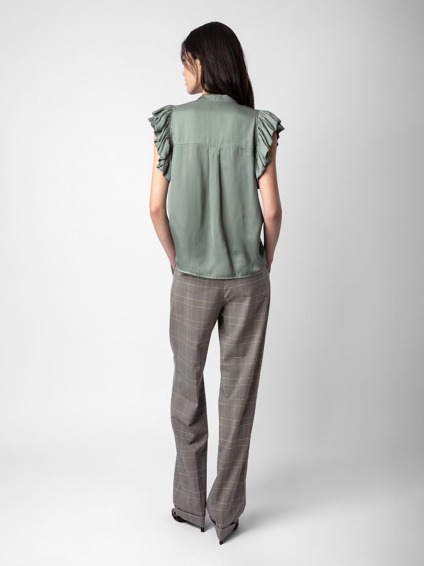 Top Tiza Satin haut gris femme