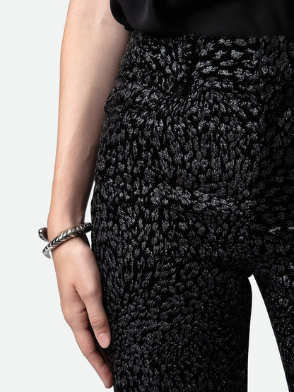 Pantalon Piston Velours pantalon noir femme