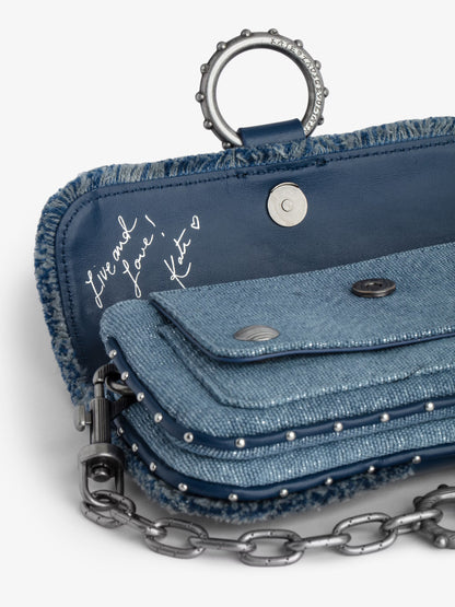 Sac Kate Wallet Denim Glitter mini sac bleu femme