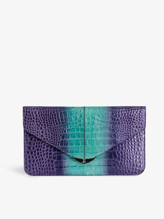 Pochette Borderline Embossée Métallisée pochette violet femme