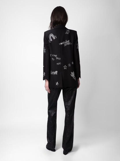 Blazer Viva Strass blazer noir femme