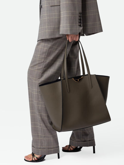 Sac Le Borderline cabas kaki femme