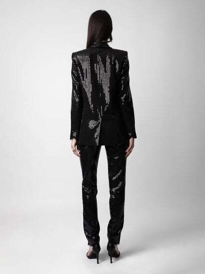 Veste Vive Sequins blazer noir femme