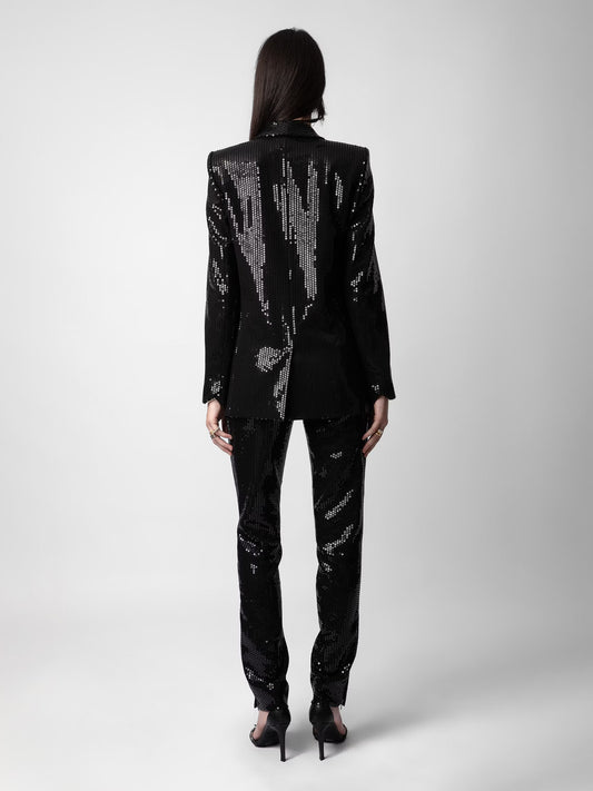Veste Vive Sequins blazer noir femme