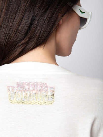 T-shirt Iona Voltaire Strass t-shirt blanc femme