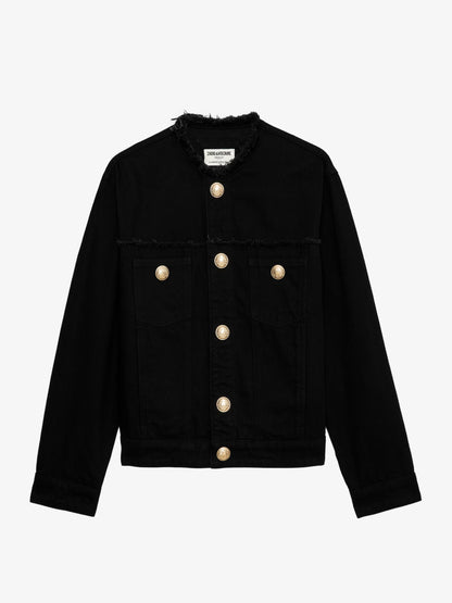 Veste Kaely Denim blouson noir femme