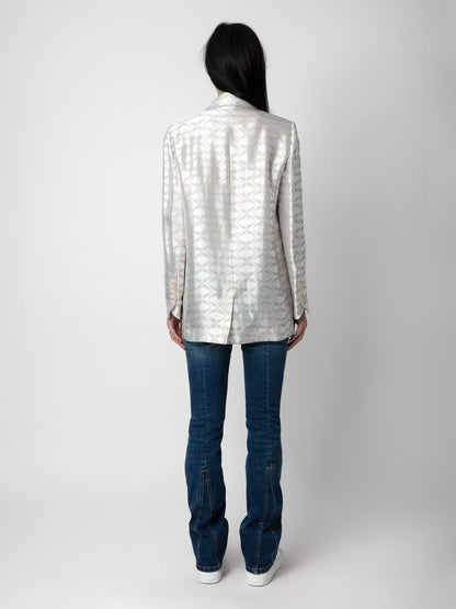 Blazer Vicka Wings Jacquard blazer beige femme
