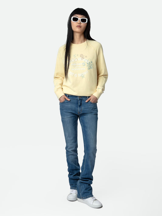 Sweatshirt Upper Blason sweatshirt jaune femme