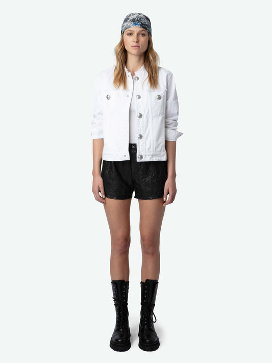 Veste Kaely Denim blouson blanc femme